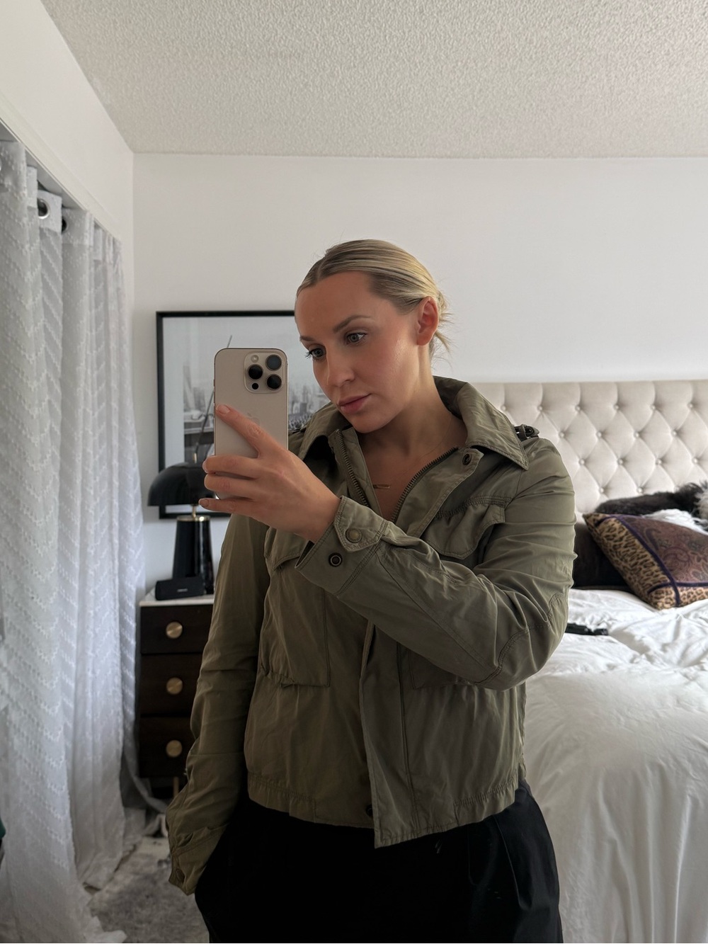 Vintage Y2K Diesel Olive Military Utility Hooded Jacket S